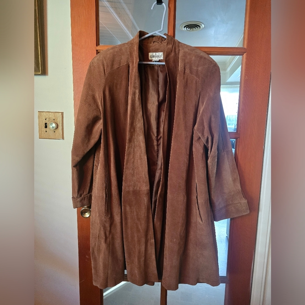 Ellen Ashley Brown Leather Vintage Coat Medium